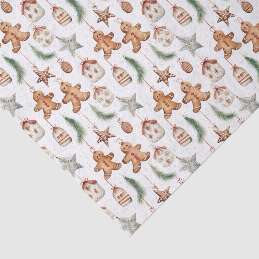 Waterverf Kerst peperkoek betegeld Tissuepapier (Detail)