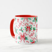 Waterverf Kerst Pepermunt Snoep en Holly Mok (Voorkant links)