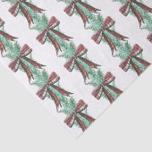 Waterverf Kerst Plaid Bow Garland Tissuepapier (Detail)