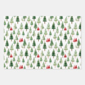 Waterverf Kerst Retro Ornamenten Inpakpapier Vel (Voorkant 2)