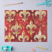 Waterverf Kerst Rood Goud Bloem Tissuepapier (Craft)