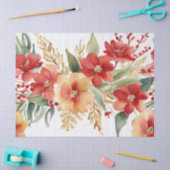 Waterverf Kerst Rood Goud Bloem Tissuepapier (Craft)