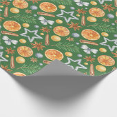 Waterverf Kerst Sinaasappel Spice, Cookie Cutter Cadeaupapier (Hoek)