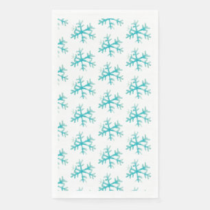 Waterverf Kerst Sneeuwvlokken Geschilderd Patroon  Servet