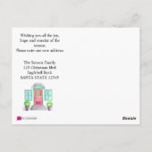 Waterverf kerst thuis briefkaart (Achterkant)