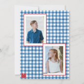 Waterverf Kerst Topiary Gingham Foto Feestdagenkaart (Achterkant)