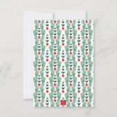 Waterverf Kerst Topiary Monogram Crest Bedankkaart (Achterkant)