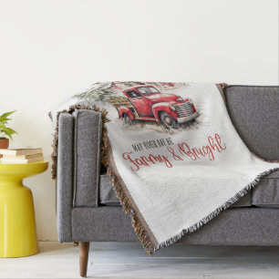 Waterverf Kerst Vrachtwagen en Schuur Deken