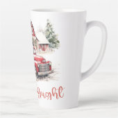 Waterverf Kerst Vrachtwagen en Schuur Latte Mok (Rechts)