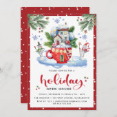 Waterverf kerst | Vrijdag Open House Kaart (Voorkant / Achterkant)