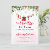 Waterverf Kerst Vrolijk Meisje Baby shower Kaart (Staand voorkant)