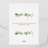 Waterverf Kerstakerkerkerkdienst Greenery Folie Uitnodiging (Achterkant)