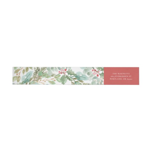 Waterverf kerstaven en Berry Pattern (Individueel)