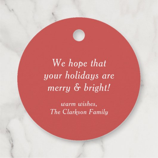 Waterverf kerstavond en Holly Wreate Bedankjes Labels (Achterkant)