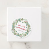 Waterverf kerstavond en Holly Wreate Bedankjes Labels (In situ)