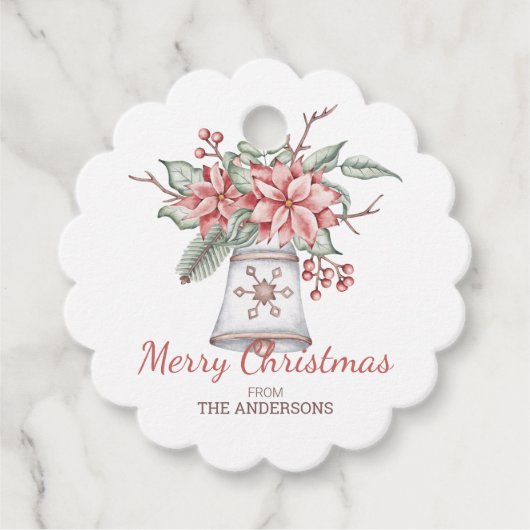 Waterverf kerstbal bedankjes labels (Voorkant)