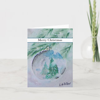 Waterverf kerstbal Kaart