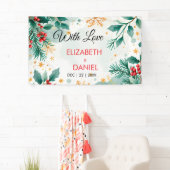 Waterverf kerstbanner met Holly Spandoek (Insitu)