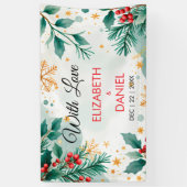 Waterverf kerstbanner met Holly Spandoek (Verticaal)