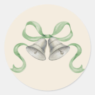 Waterverf Kerstbellen & Boog Sticker - Groen