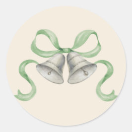 Waterverf Kerstbellen & Boog Sticker - Groen