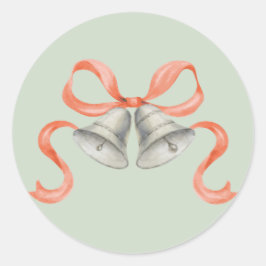 Waterverf kerstbellen & boog Sticker - rood