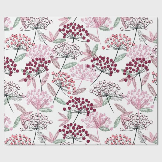 Waterverf kerstbessen - landkunst cadeaupapier (Vlak)