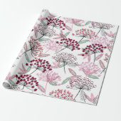 Waterverf kerstbessen - landkunst cadeaupapier (Uitgerold)