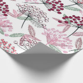 Waterverf kerstbessen - landkunst cadeaupapier (Hoek)