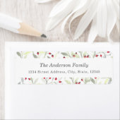 Waterverf kerstbessen retouradres etiket (Insitu)