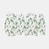 Waterverf kerstbladeren en Berries White Bedankdoosjes (Uitgevouwen)