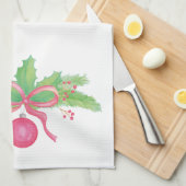 Waterverf kerstboeket theedoek (Quarter Fold)