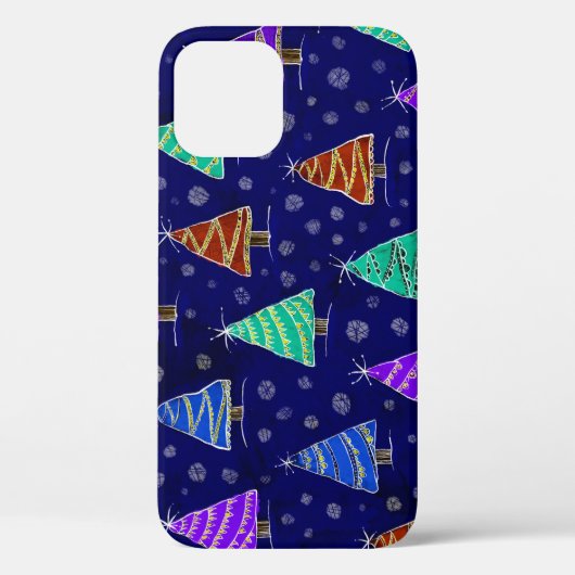 Waterverf kerstbomen: bospatroon. Case-Mate iPhone case (Achterkant)