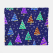 Waterverf kerstbomen: bospatroon. fleece deken (Voorkant (Horizontaal))