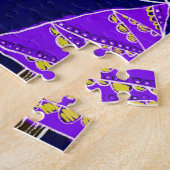 Waterverf kerstbomen: bospatroon. legpuzzel (Zijkant)