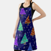 Waterverf kerstbomen: bospatroon. schort (Insitu)