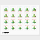 Waterverf kerstbomen cadeautjes vierkante sticker (Vel)