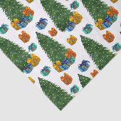 Waterverf kerstbomen en geschenkdozen tissuepapier (Detail)