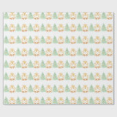 Waterverf Kerstbomen Goud Grandmillennial Cadeaupapier (Vlak)