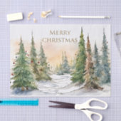 Waterverf kerstbomen kerst tissuepapier (Craft)