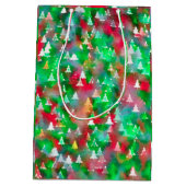 Waterverf kerstbomen medium cadeauzakje (Achterkant)