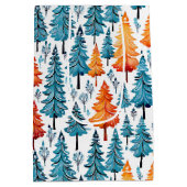  Waterverf kerstbomen Medium Cadeauzakje (Achterkant)