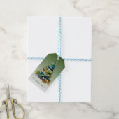 Waterverf kerstbomen Merry Jolly Happy Cadeaulabel (Met Touw)