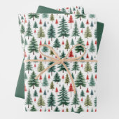 Waterverf kerstbomen op wit inpakpapier vel (In situ)