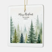 Waterverf Kerstbomen Snowy Winter Keramisch Ornament (Links)