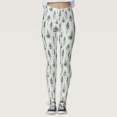 Waterverf kerstbomen vakantiepatroon leggings (Voorkant)