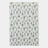 Waterverf kerstbomen vakantiepatroon theedoek (Verticaal)