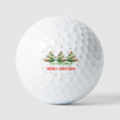 Waterverf kerstbomen - Vrolijk kerstfeest Golfballen (Voorkant)