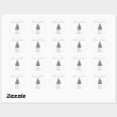 Waterverf kerstboom baby shower ronde sticker (Vel)