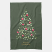 Waterverf Kerstboom Bladergroen Theedoek (Verticaal)